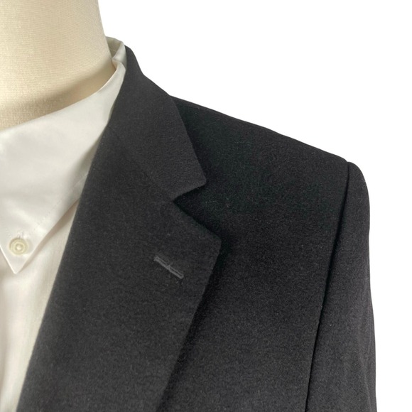 Jos A Bank Sport Coat Mens 41L Black 100% Cashmere Two Button Gordon